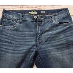 Reclaim Regular Fit Jeans Mens 34x32 Blue‎ Excellent Straight Leg Denim